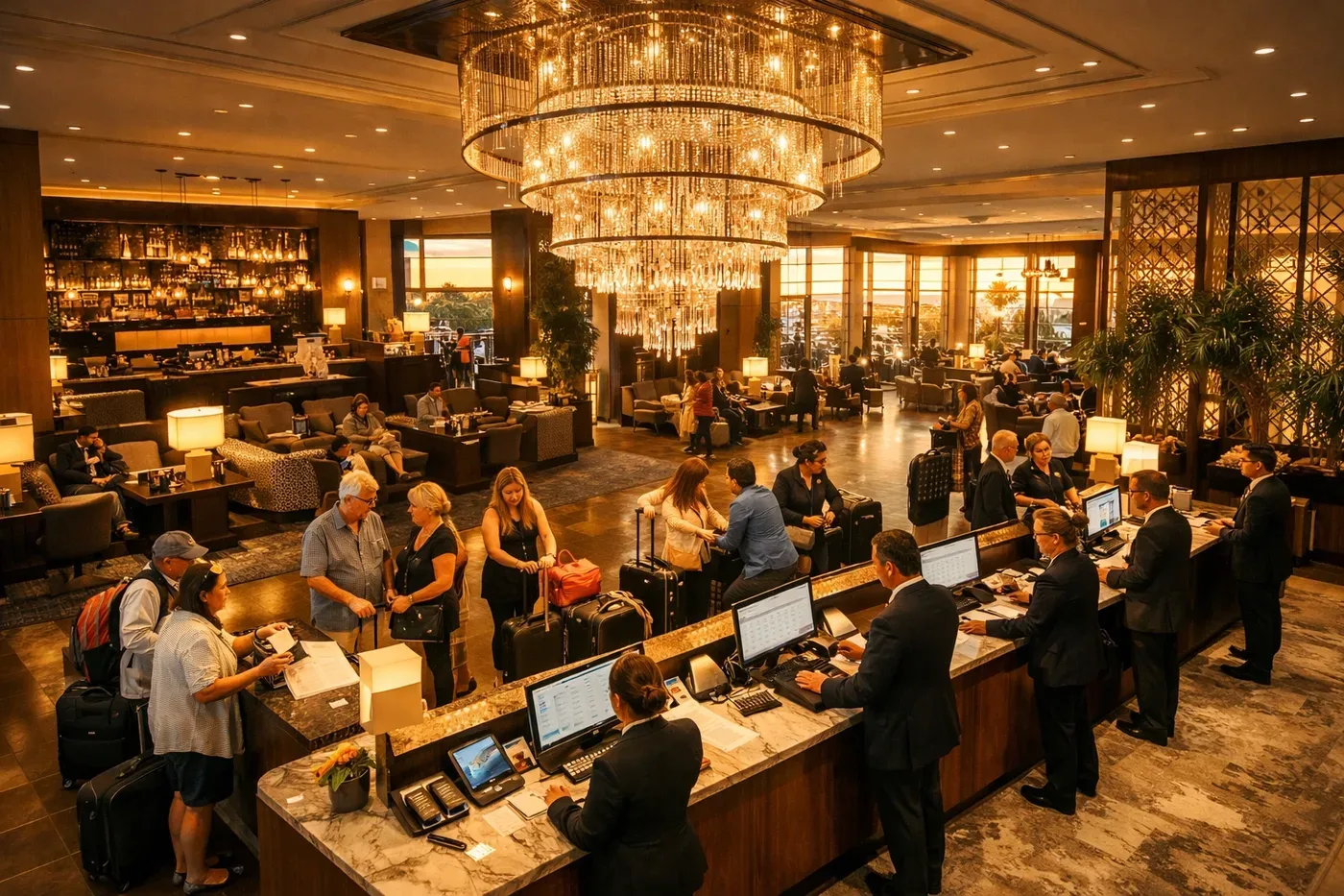 Hotel lobby operations vulnerable to water damage and business interruption