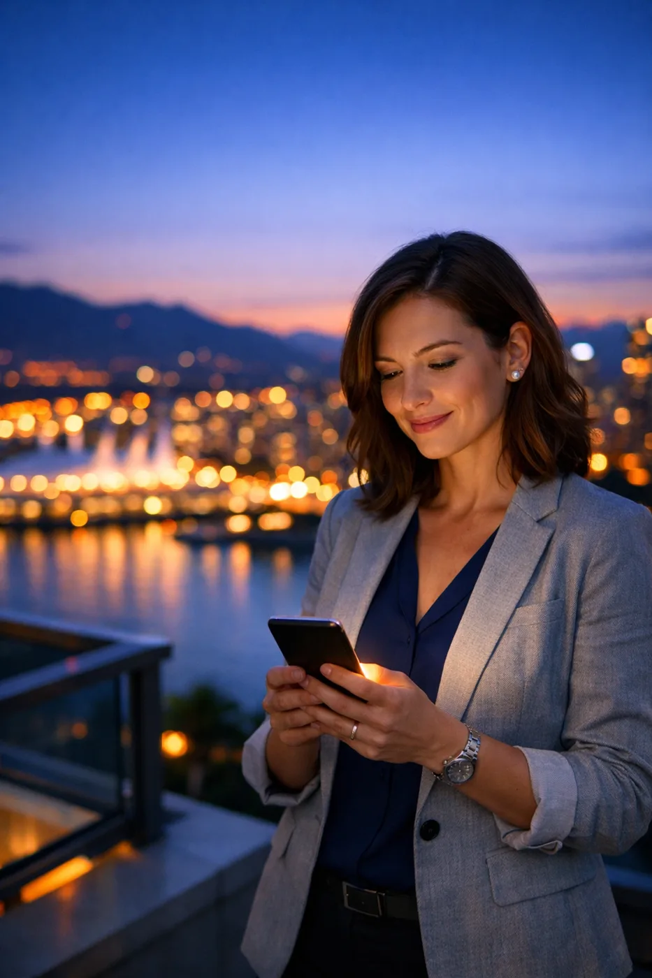 Property manager using a smartphone app for remote monitoring with a commercial leak detection system.