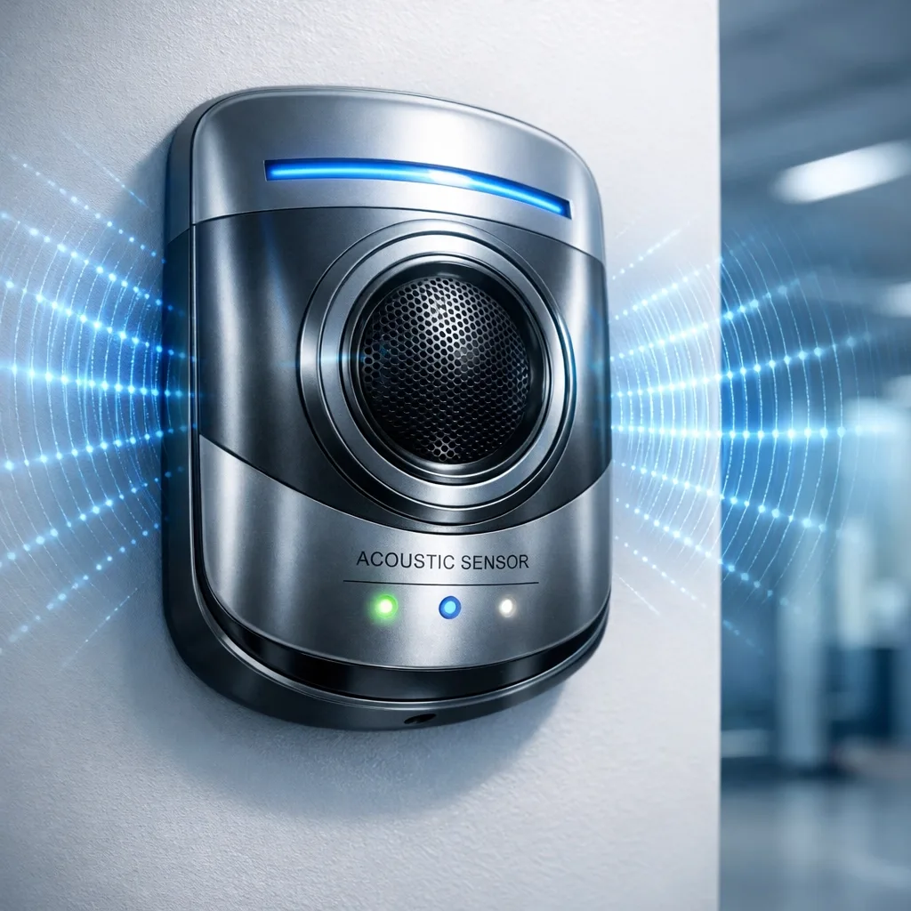 Commercial leak detection sensor monitoring for water leaks on building wall