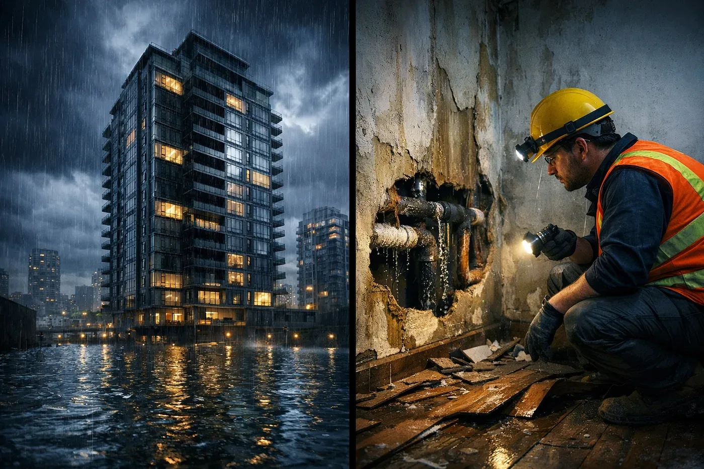 Vancouver water damage from heavy rain and burst pipes showing insurance claim costs