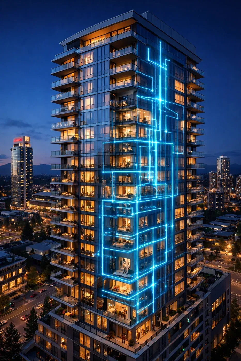 Advanced leak detection and water shut-off protection for high-rise strata buildings in Surrey.