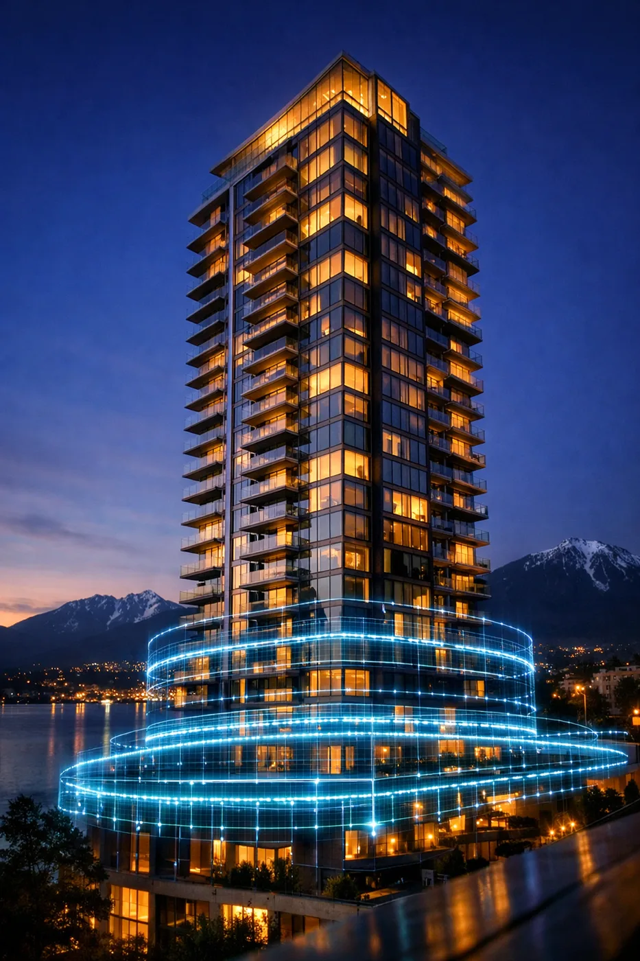 Commercial leak detection system protecting a Vancouver high-rise condo against water damage.