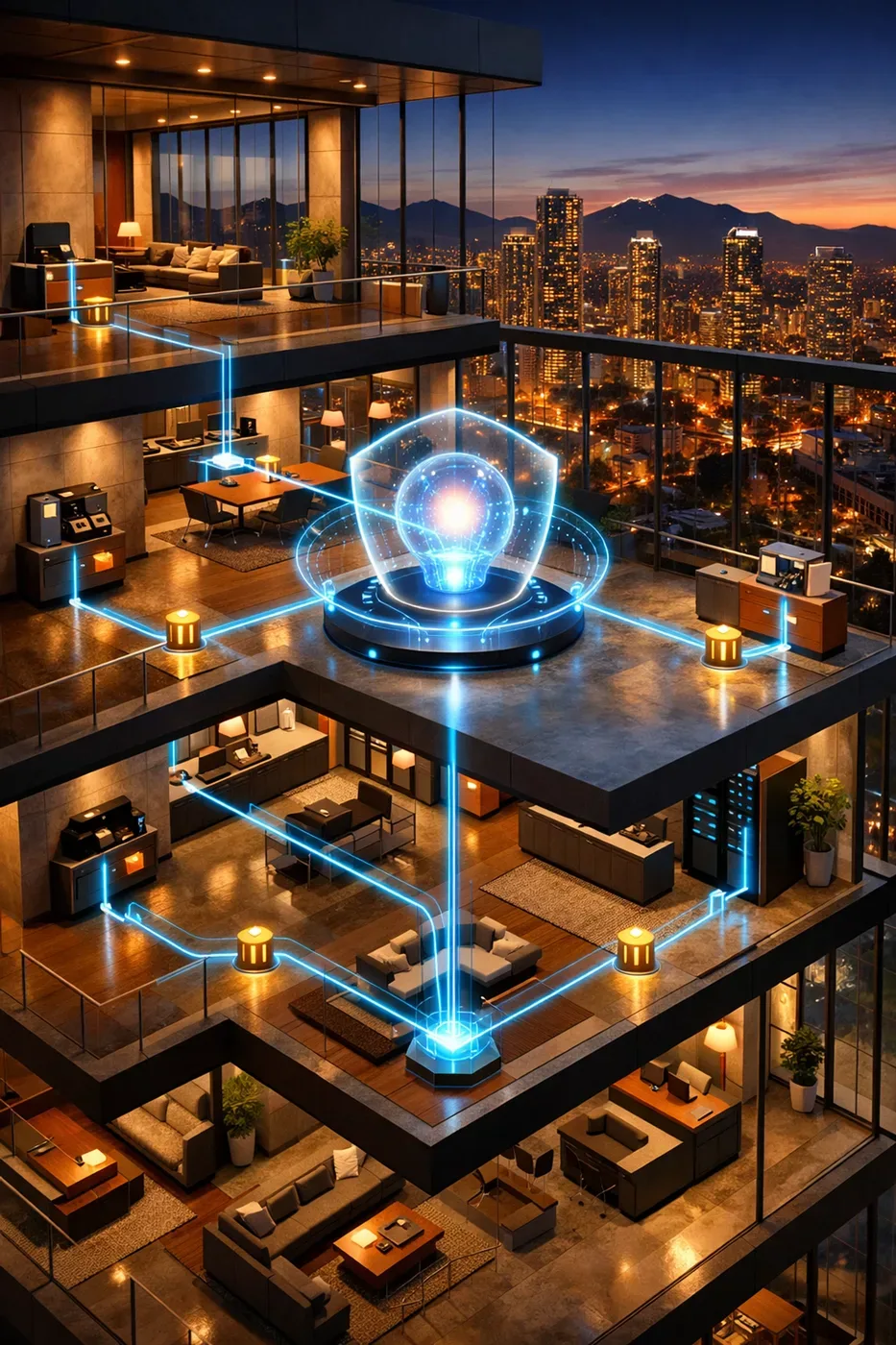 Commercial leak detection system with smart sensors and remote monitoring in a modern Burnaby office tower.