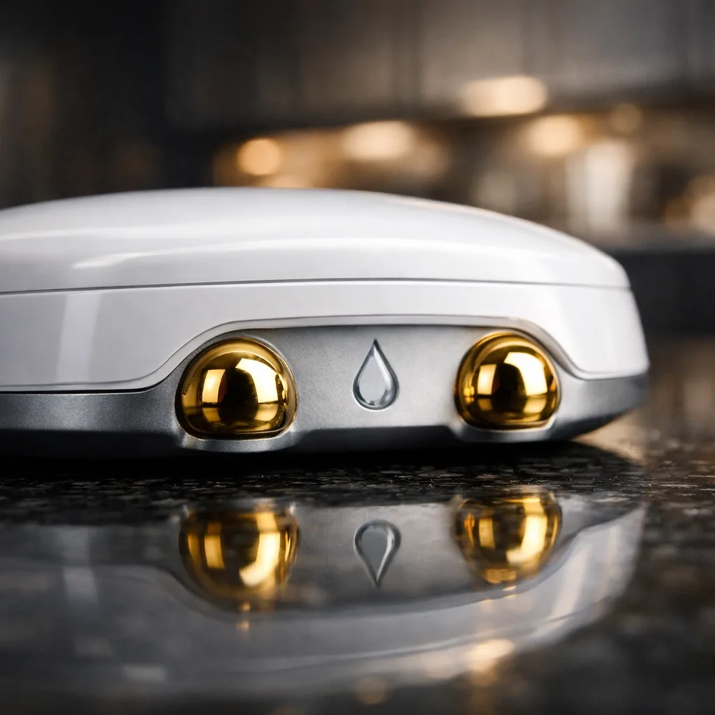 Reliable water leak sensor with gold-plated contacts to prevent corrosion and false alarms.