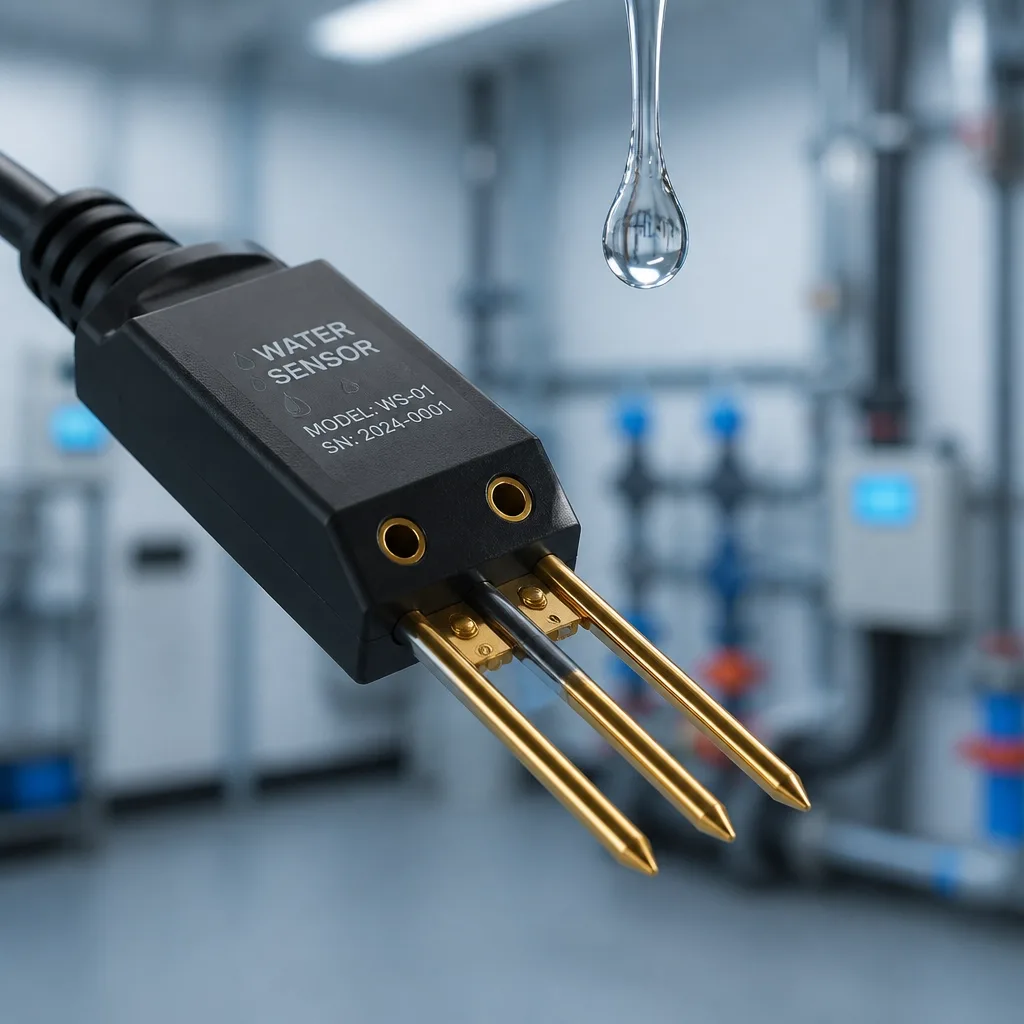Close-up of a gold-plated sensor probe, designed for maximum reliability and sensitivity.