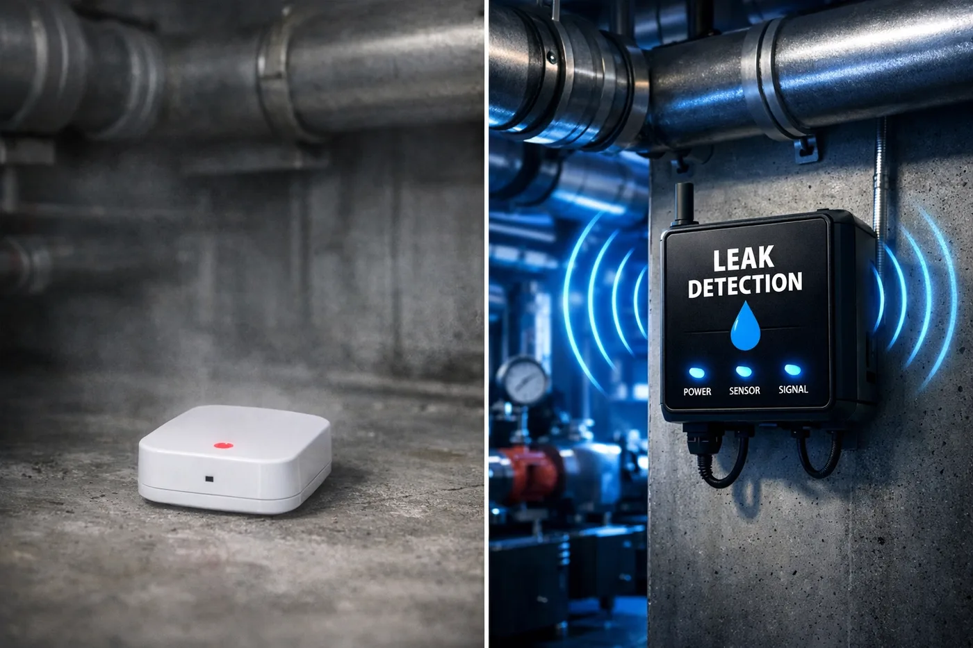 Comparison of offline DIY WiFi leak sensor vs active commercial cellular leak detection system