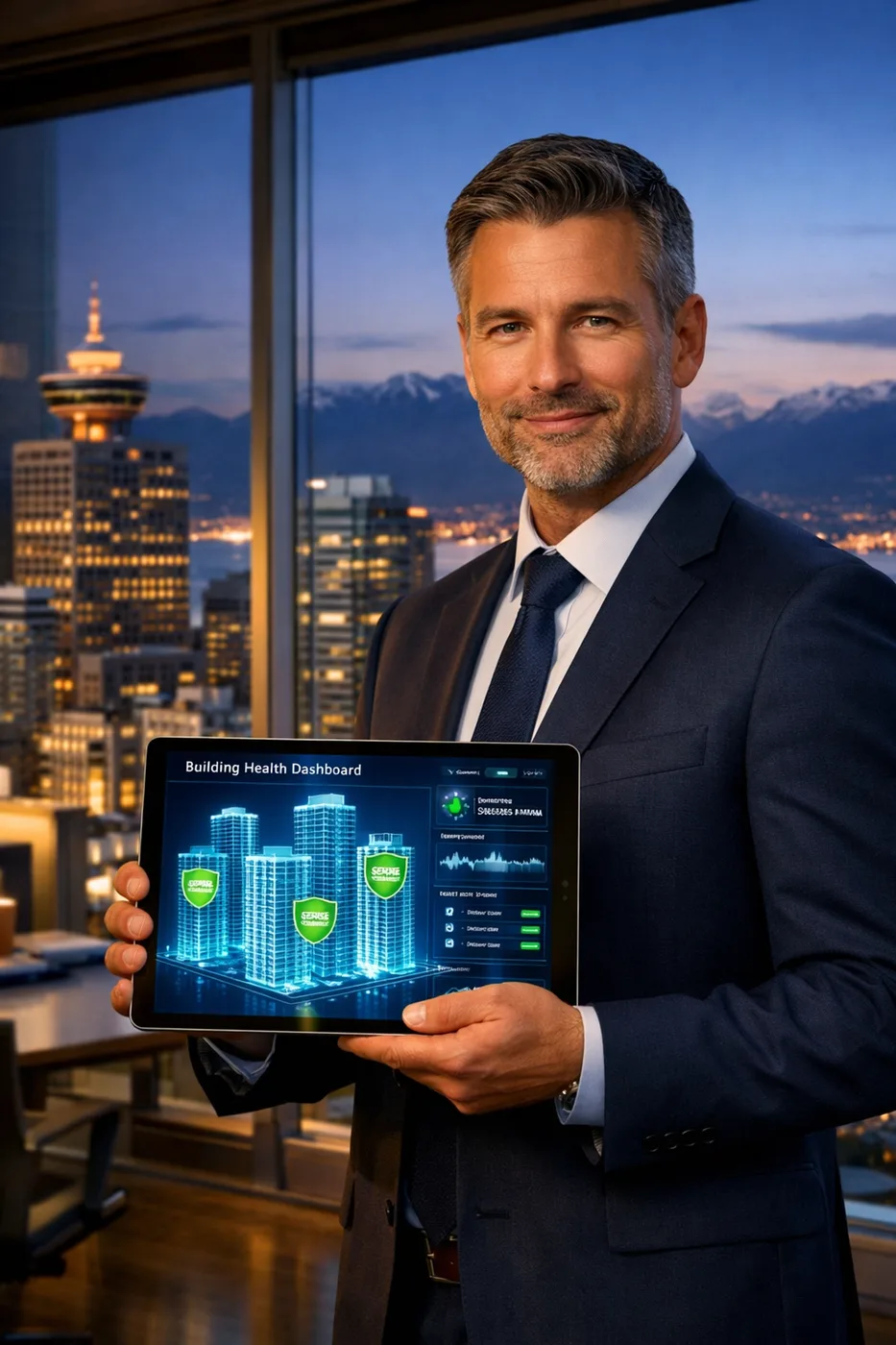 Vancouver property manager using remote monitoring software to oversee high-rise strata leak detection systems.